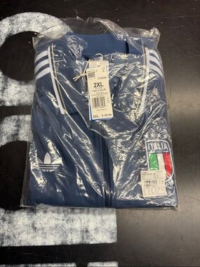 adidas Navy Blue Italia Crest Track Jacket - 2XL